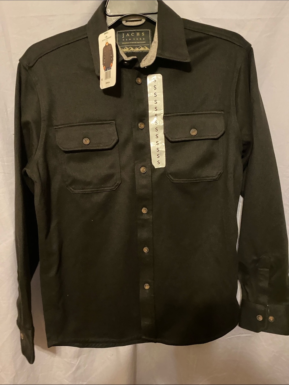 JACHS New York Men's Dark Olive Button-Front Shirt Jacket